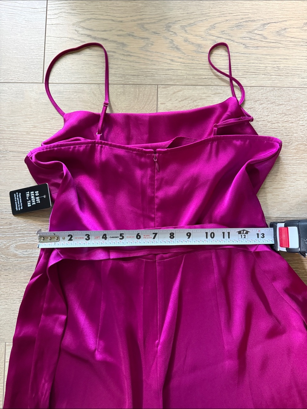 Express Hot Pink Satin Cowl-Neck Wide-Leg Jumpsuit - Picture 5 of 8